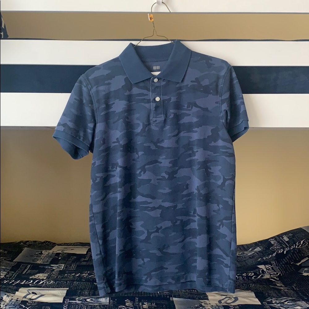 Uniqlo Polo Blue Camo